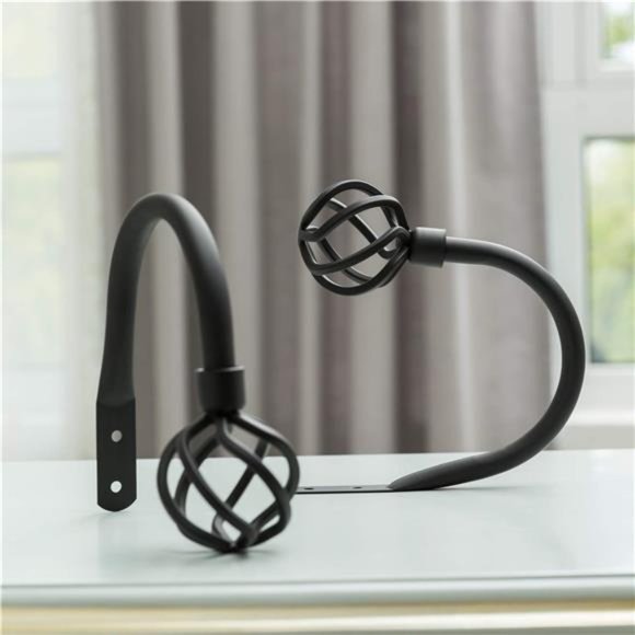 Handmade Metal Curtain Holdback 2pcs,Decoration Matt Black Curtain TieBack Hooks - Picture 3 of 6